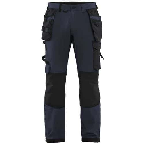 Pantalon artisan stretch 4D bleu foncé/noir - Blåkläder