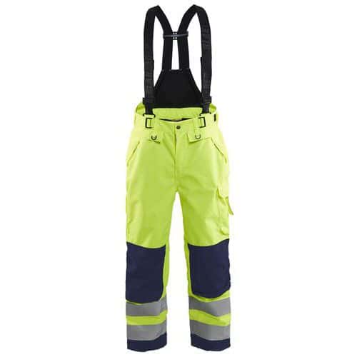 Pantalon à bretelle hardshell jaune marine - Blåkläder