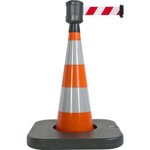 Cone de balisage avec base a lester orange - 2mx5cm - Viso