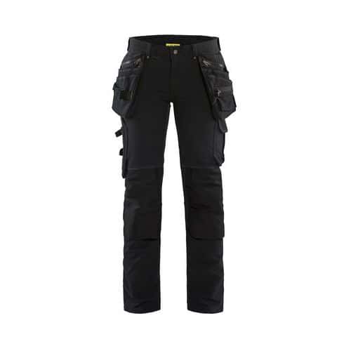 Pantalon artisan stretch 4D femme noir - Blåkläder