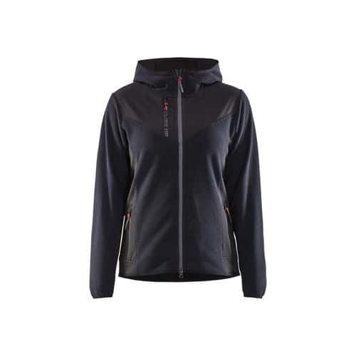 Veste tricotée avec softshell femme bleu foncé/noir - Blåkläder