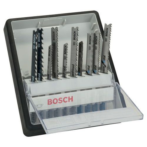 Coffret de 10 lames de scie sauteuse clean pour bois et métal - Bosch