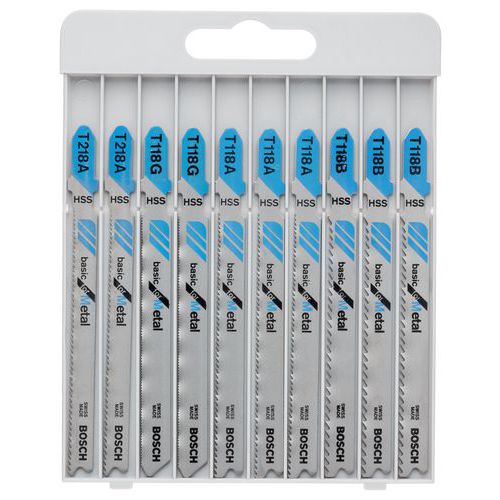 Kit de 10 lames de scie sauteuse pour métal - Bosch