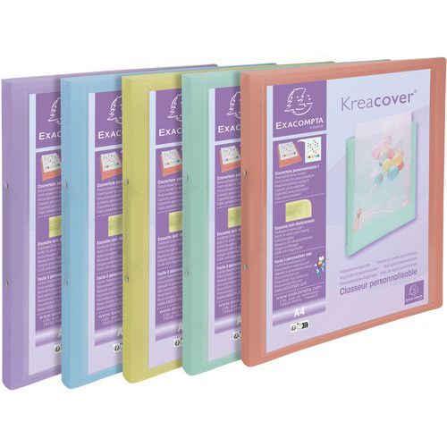 Classeur à 2 anneaux Kreacover Pastel x20 assortis - Exacompta