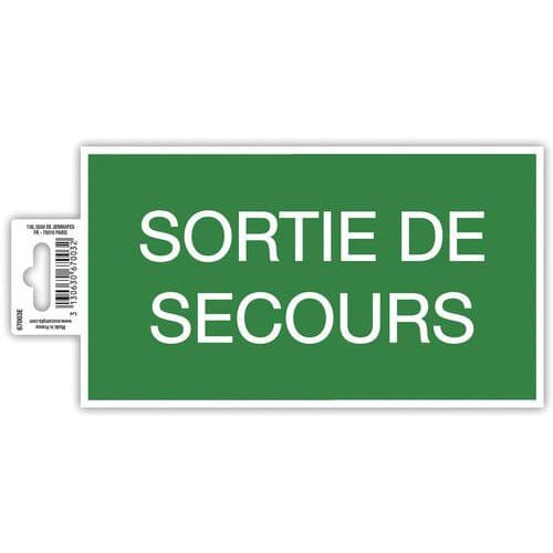 Panneau adhésif issue de secours - Exacompta