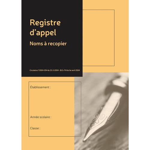 Registre annuel d'appel journalier x 35 assortis - Le dauphin