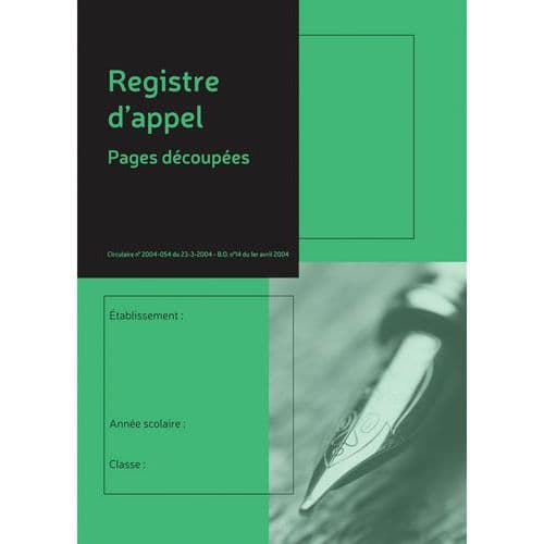 Registre annuel d'appel journalier x 40 assortis - Le dauphin