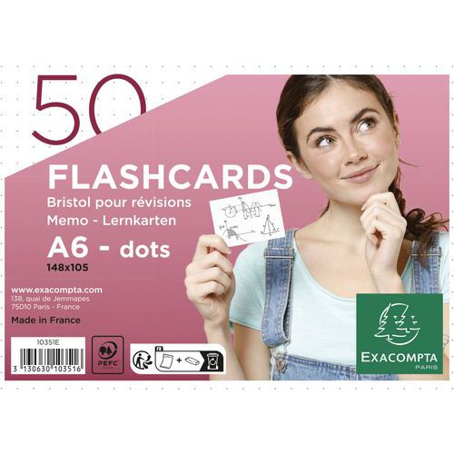 Flashcards sous film avec anneau - Exacompta