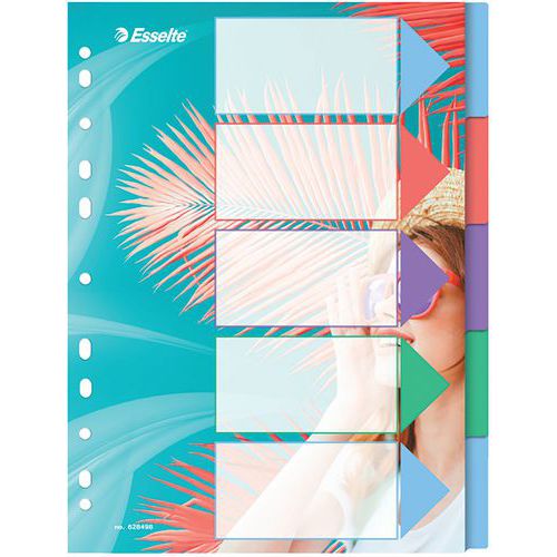 Intercalaires A 4 Colour'Breeze - En polypro  pack de 6- Esselte