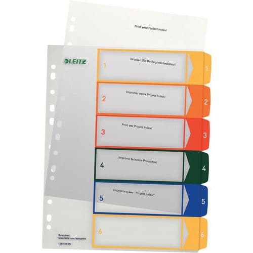 Intercalaire A4+  - Polypropylène - imprimable PC - pack de 10 - Leitz