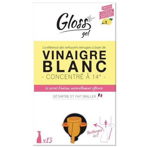 Vinaigre blanc citron gel 14° - 10L - Gloss ECOCUB