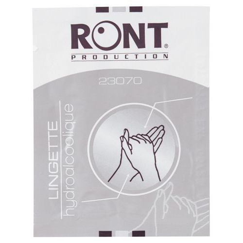 Lot de 100 Lingettes de gel hydroalcooliques par sachet-Ront