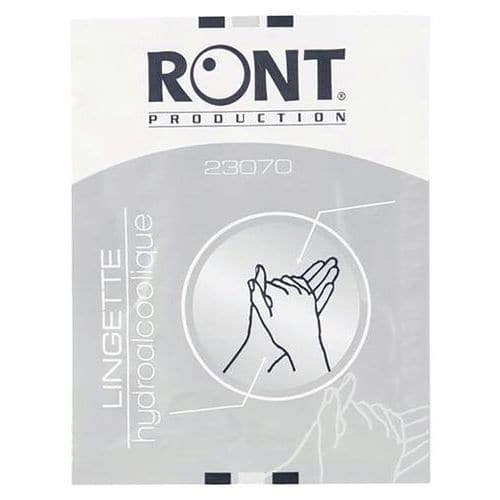 Lot de 100 Lingettes de gel hydroalcooliques par sachet-Ront