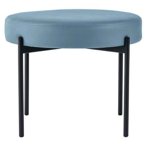 Tabouret rond Gaia pied noir simili cuir Paperflow