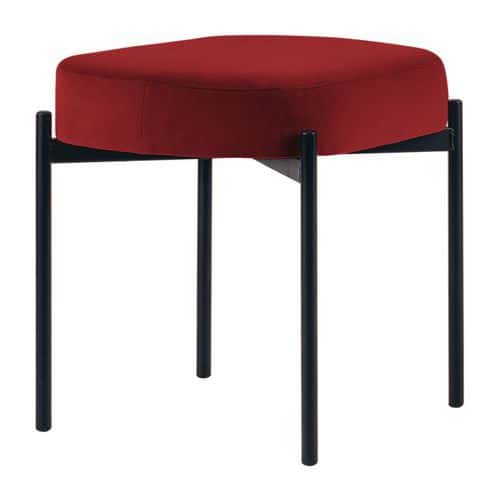 Tabouret oblong Gaia pied noir velours polyester Paperflow