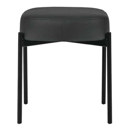 Tabouret oblong Gaia pied noir simili cuir Paperflow