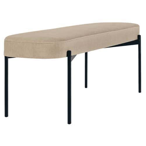 Banc oblong Gaia GM pied noir tissu polyester Paperflow