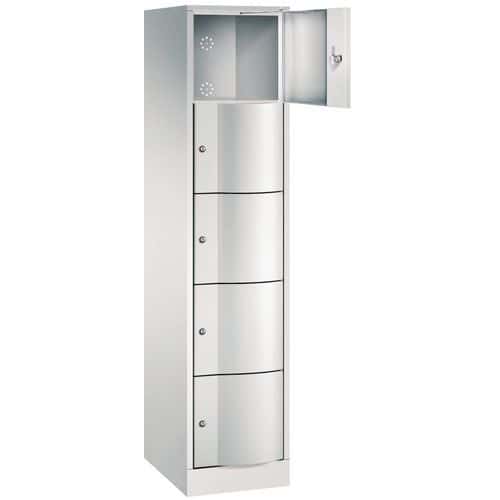 Vestiaire 5 cases porte antivandalisme - 1 colonne largeur 380 mm - Sur socle - CP