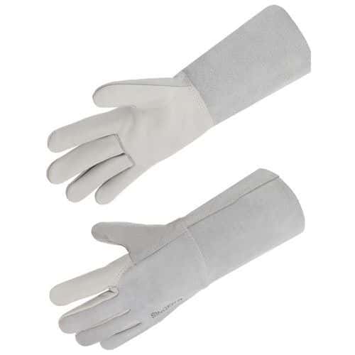 Gants soudeur paume fleur de bovin - Manchette croute cuir 15 cm - Singer Safety