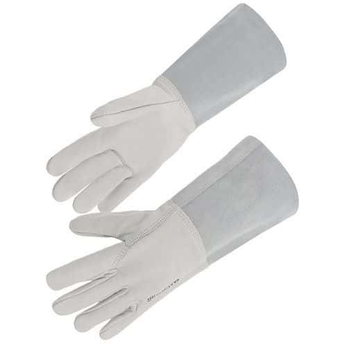 Gants soudeur tout cuir de bovin - Manchette croute cuir 15 cm - Singer Safety