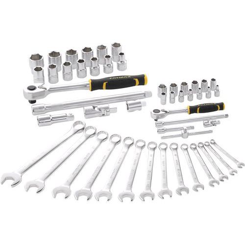 Coffret d'outils 1/4 + 1/2 + clés mixtes -50 pcs - STANLEY