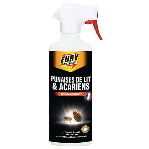 Fury Tue Punaises de lit et acariens prêt à l'emploi 500ml - Lot de 6 aérosols