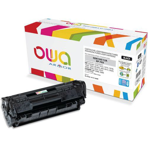 Toner remanufacturé HP Q2612A - CANON 703 Jumbo - OWA