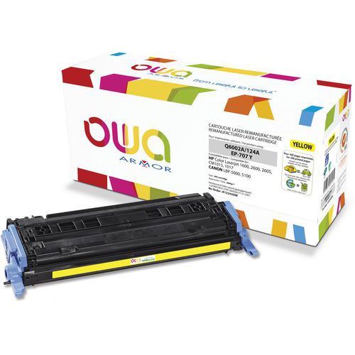 Toner remanufacturé HP Q6002A - CANON 707Y - OWA