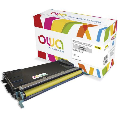 Toner remanufacturé LEXMARK C746A1YG - C746A2YG - OWA