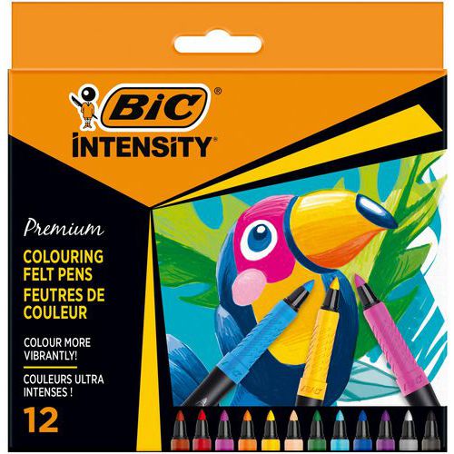 Feutre de coloriage Intensity - Pointe Incurvée fine assortis - BIC