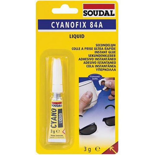 Colle cyanoacrylate liquide Cyanofix 3g - Soudal