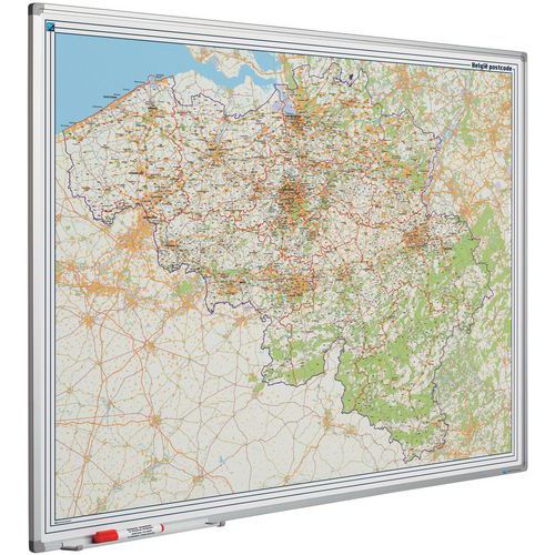 Tableau Softline avec carte cadre Belgique (code postal) - Smit Visual