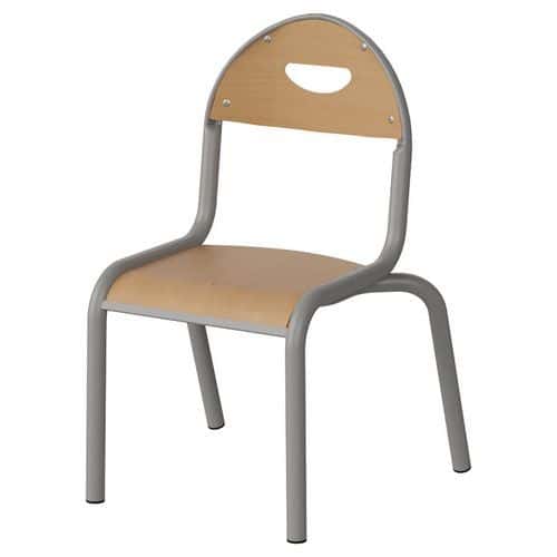 Chaise Malibu assise/dossier hêtre - 4 pieds alu - Manutan Expert