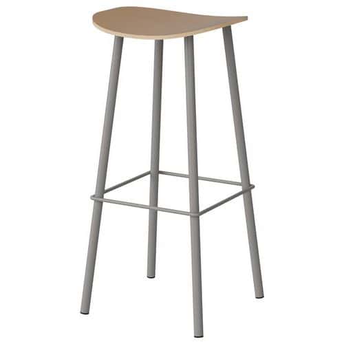 Tabouret Malibu assise hêtre piètement alu - Manutan Expert