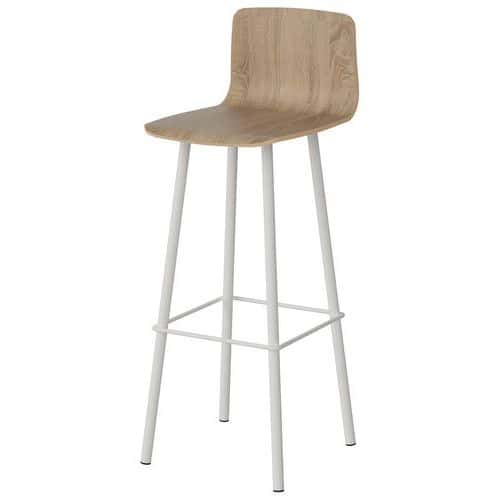 Tabouret Malibu coque hêtre - piètement alu - Manutan Expert