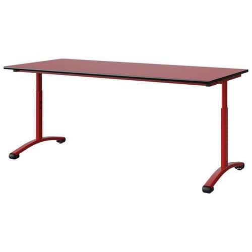 Table Malibu 180x80 cm réglable T3/T6 DL stratifié surmoulé Manutan Expert