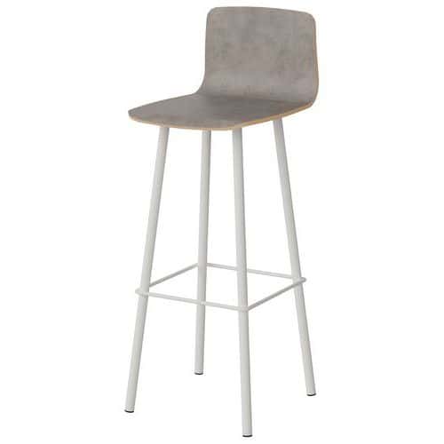 Tabouret Malibu coque hêtre - piètement acier - Manutan Expert