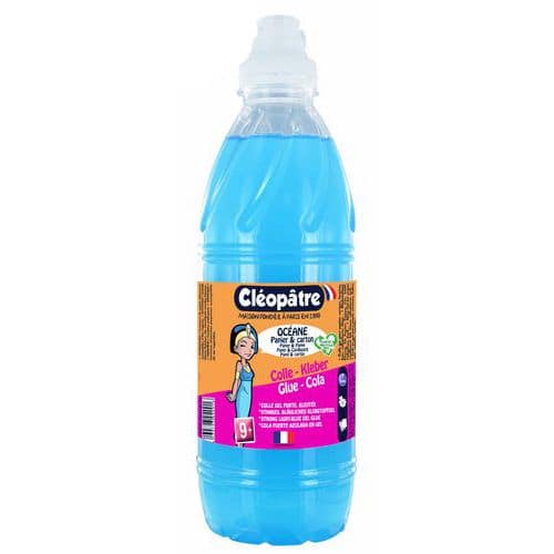 Flacon 1 litre colle océane bleue - Cléopâtre