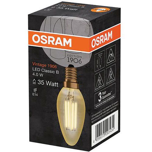 1906 Fla Clair Fila.Or 4W E14 Chd Bt1 - Osram