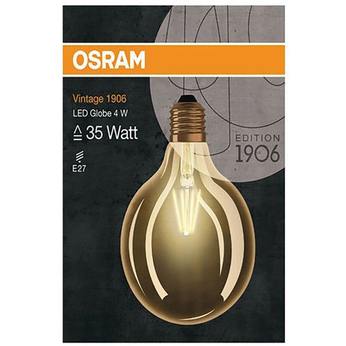 1906 GLOBE 125MM CLAIR FILA.OR 4W E27 - OSRAM