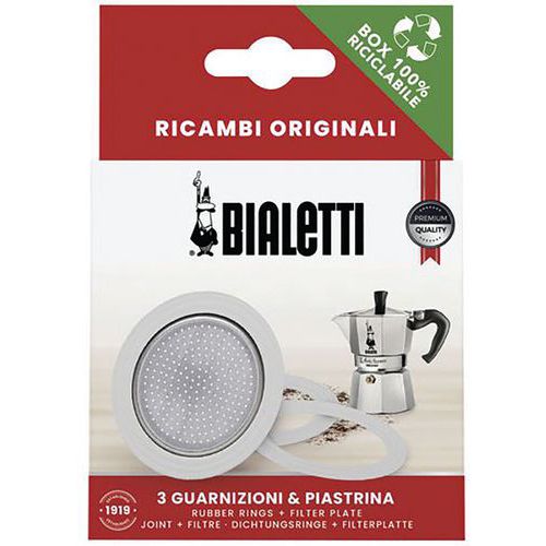 3 Joints 1 Filtre 2 T Moka Bialetti - Bialetti