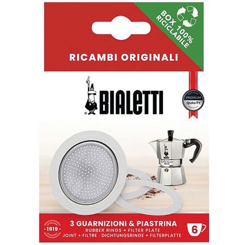 3 Joints 1 Filtre Pour 6 Tasses Moka - Bialetti