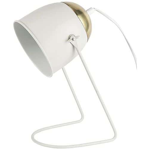 Lampe Douglas Laiton/Blanc H31Cm - Mathias Luminaires