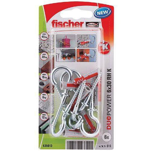 Cheville Duopower 6X30 Crochet Rd Bl/6 - Fischer