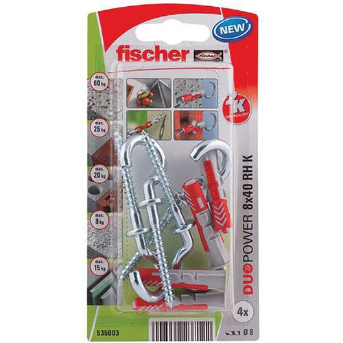 Cheville Duopower 8X40 Crochet Rd X4 - Fischer