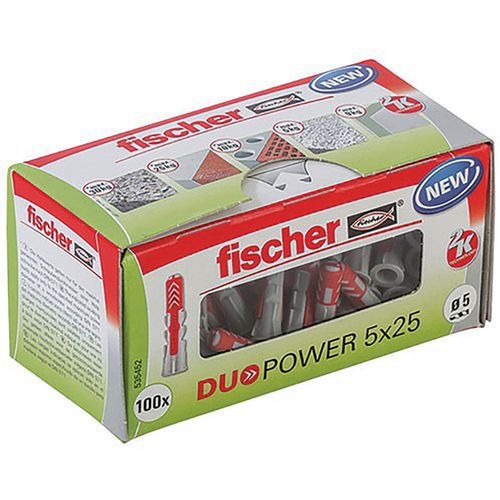 Chevilles Duopower 5X25 X100 Pcs - Fischer Fixation