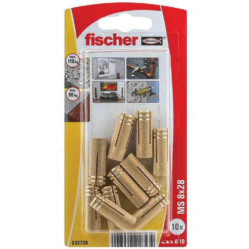 Cheville Ms 8X28 Laiton Blist/10 - Fischer