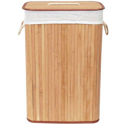 Panier A Linge Rectangulaire En Bambou - Compactor