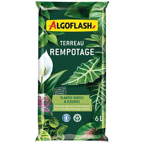 Terreau Rempot.Pltes Vert.Fleuri.6L/Nc - Algoflash