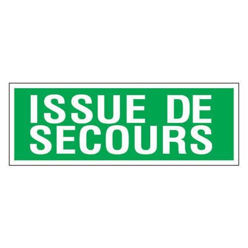 Panneau d'évacuation-secours - Issue de secours - Adhésif